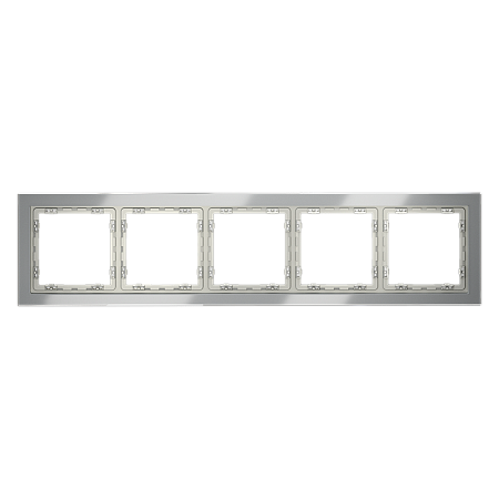 Рамка стеклянная VOLTUM S70 на 5 постов, (сталь, стекло) VLS110505 Рамка стеклянная VOLTUM S70 на 5 постов, (сталь, стекло) VLS110505