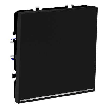 Проходной переключатель встраиваемый VOLTUM S70 одноклавишный с подсветкой (черный матовый) VLS010408