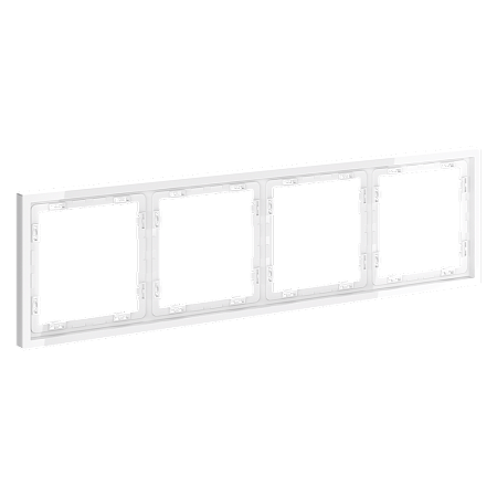 Рамка пластиковая VOLTUM S70 на 4 поста, (белый глянцевый) VLS100401