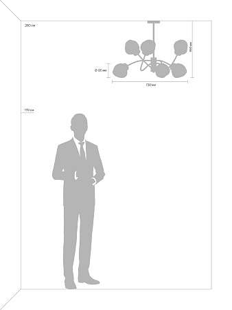 Люстра на штанге Freya Volani FR8017PL-06MG Люстра на штанге Freya Volani FR8017PL-06MG