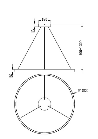 Люстра подвесная светодиодная Maytoni Rim MOD058PL-L54BSK Люстра подвесная светодиодная Maytoni Rim MOD058PL-L54BSK