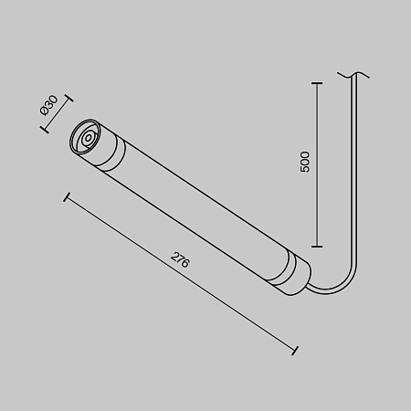 Соединитель для трековой системы с блоком питания 100Вт 276мм Maytoni Shelf CA011-L300-100W-B