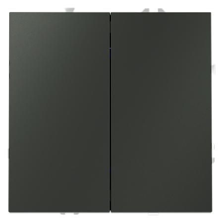 Выключатель с самовозвратом встраиваемый VOLTUM S70 двухклавишный (титан) VLS020606