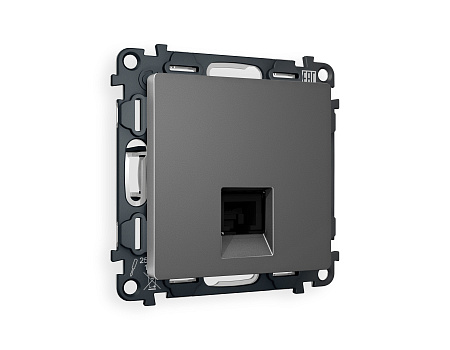 Комплект механизма компьютерной розетки RJ-45 (8P8C) CAT6A экранированной с автоматической защитной шторкой Ambrella Volt Alfa MA662005