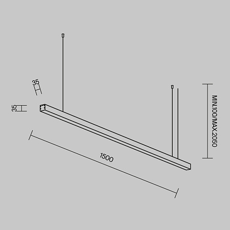 Линейный светильник светодиодный 3000К 1500*35*35мм Maytoni LL312005