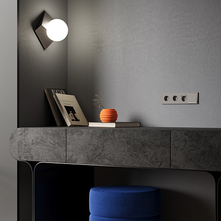 Накладка для розетки с заземлением и защитными шторками, с USB A+A Voltum S70 (капучино) VLS000914