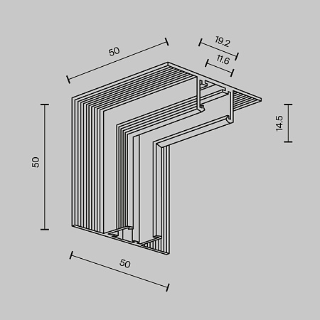 Коннектор угловой внутренний встраиваемый под ГКЛ 12,5мм Maytoni Exility X TRA239ICL-42.12B