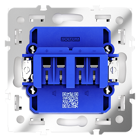 Розетка акустическая встраиваемая VOLTUM S70 4-местная, (белый глянцевый) VLS060301