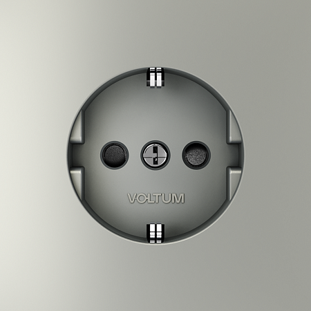 Розетка встраиваемая VOLTUM S70 с заземлением и защитными шторками, (сталь) VLS040205