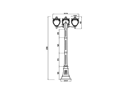 Парковый светильник Maytoni Fleur O414FL-03BZ
