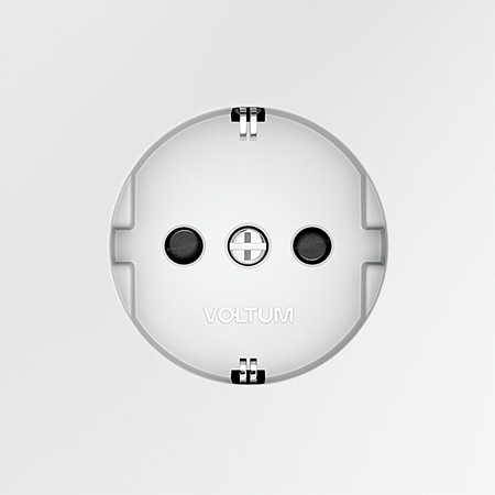 Розетка встраиваемая VOLTUM S70 с заземлением и защитными шторками, (белый матовый) VLS040202