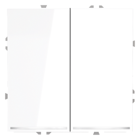 Выключатель встраиваемый VOLTUM S70 двухклавишный с подсветкой (белый глянцевый) VLS020201