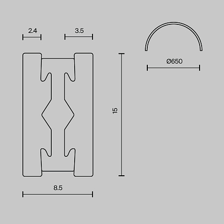 Шинопровод магнитный Maytoni Flarity TRX154-SR-D650-B Шинопровод магнитный Maytoni Flarity TRX154-SR-D650-B