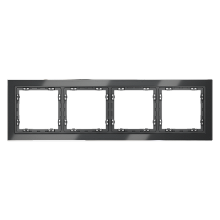 Рамка стеклянная VOLTUM S70 на 4 поста, (графит, стекло) VLS110407