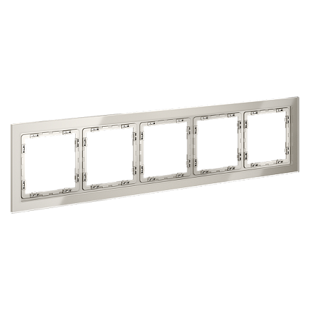 Рамка стеклянная VOLTUM S70 на 5 постов, (кашемир, стекло) VLS110503