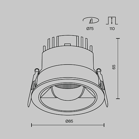 Светильник встраиваемый светодиодный Maytoni Parete DL100-12W2.7-3-4K-RD-B Светильник встраиваемый светодиодный Maytoni Parete DL100-12W2.7-3-4K-RD-B
