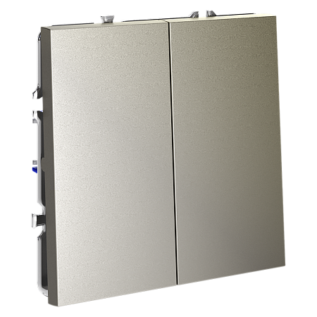 Проходной переключатель встраиваемый VOLTUM S70 двухклавишный (шелк) VLS020304