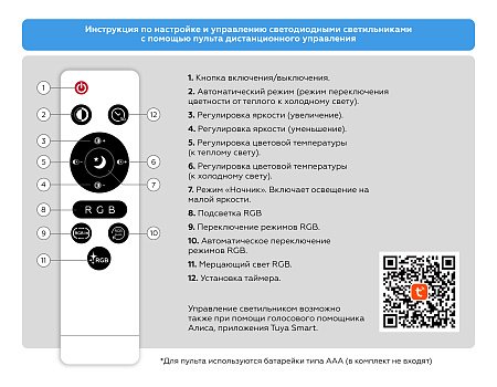 Светильник потолочный светодиодный с Wi-Fi, Яндекс Алисой, Tuya, Smart Home, Alexa Smart Ambrella light FZ2006