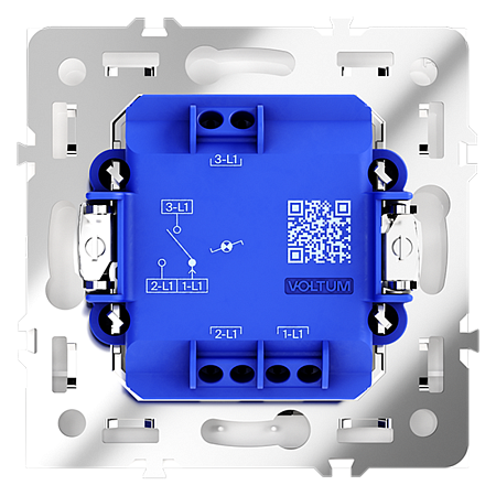 Проходной переключатель встраиваемый VOLTUM S70 одноклавишный с подсветкой (белый матовый) VLS010402