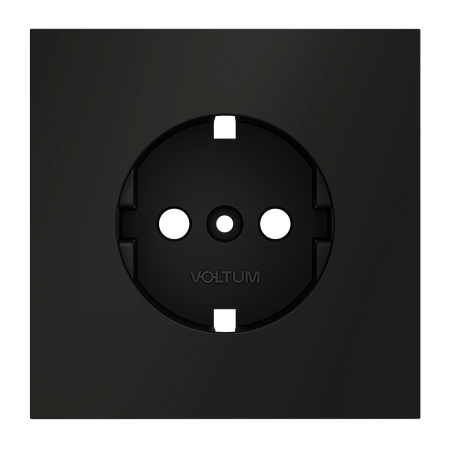 Накладка для розетки с заземлением Voltum S70 (черный матовый) VLS000608