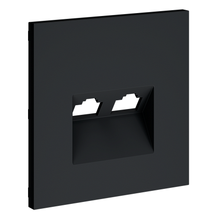 Накладка для розетки компьютерной двойной RJ45+RJ45 кат.6 Voltum S70 (графит) VLS001407 Накладка для розетки компьютерной двойной RJ45+RJ45 кат.6 Voltum S70 (графит) VLS001407