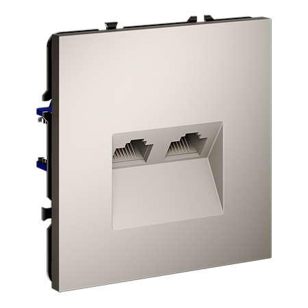 Розетка компьютерная встраиваемая VOLTUM S70 двойная RJ45+RJ45 кат.6, (кашемир) VLS060203 Розетка компьютерная встраиваемая VOLTUM S70 двойная RJ45+RJ45 кат.6, (кашемир) VLS060203