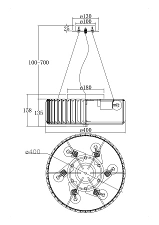 Хрустальная люстра Maytoni Recinto MOD080CL-06CH Хрустальная люстра Maytoni Recinto MOD080CL-06CH
