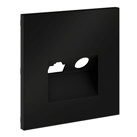 Накладка для розетки TV+RJ45 кат. 6 Voltum S70 (черный матовый) VLS002708