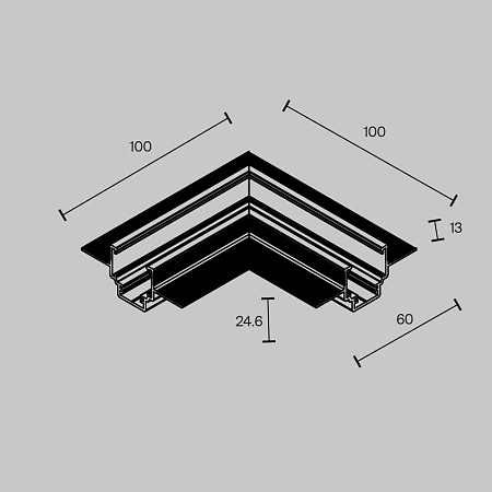 Угол для встраиваемого низкопрофильного шинопровода Maytoni Exility TRAM034CL-42B