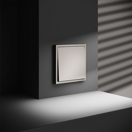 Выключатель встраиваемый VOLTUM S70 одноклавишный (кашемир) VLS010103