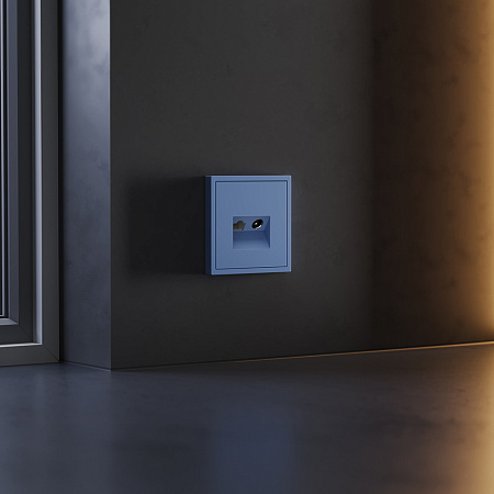 Накладка для розетки TV+RJ45 кат. 6 Voltum S70 (деним) VLS002715 Накладка для розетки TV+RJ45 кат. 6 Voltum S70 (деним) VLS002715