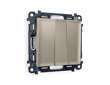 Комплект механизма 3-клавишного выключателя Ambrella Volt ALFA MA365010