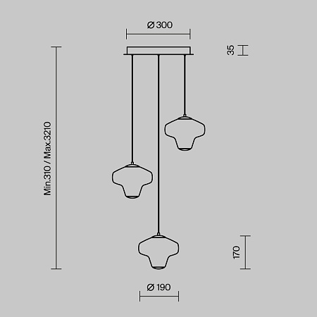 Светильник подвесной светодиодный Maytoni Sirocco MOD359PL-L17BS3K