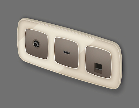 Комплект механизма компьютерной розетки RJ-45 (8P8C) CAT6A экранированной с защитной шторкой Omega MO642005