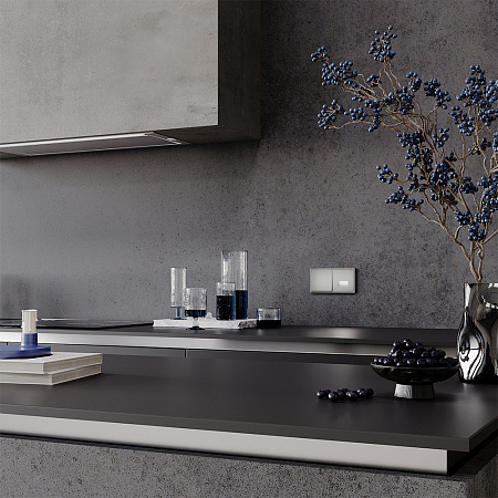 Выключатель встраиваемый VOLTUM S70 одноклавишный (сталь) VLS010105