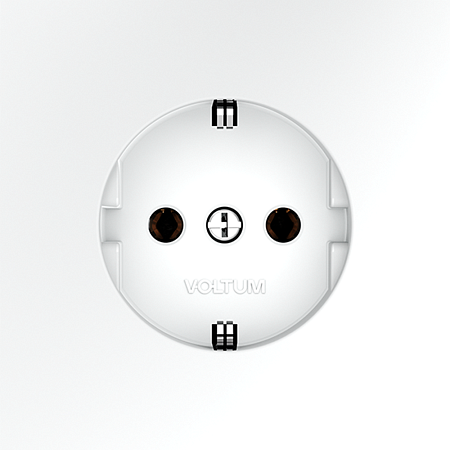 Розетка встраиваемая VOLTUM S70 с заземлением (белый матовый) VLS040102