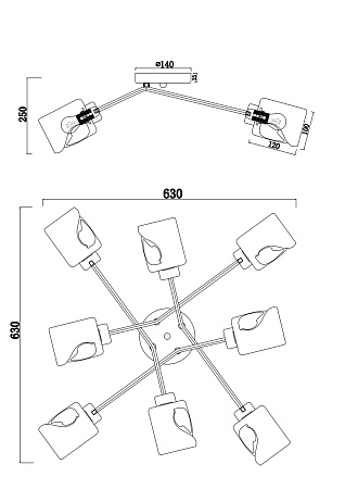 Потолочная люстра Freya Isabella FR5095CL-08G