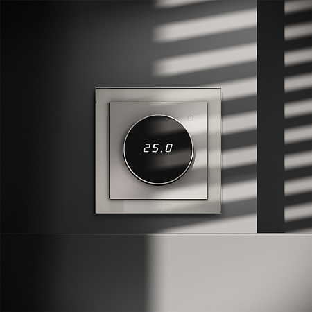 Терморегулятор электронный VOLTUM S70 с индикацией и датчиком, для теплого пола, (кашемир) VLS070103