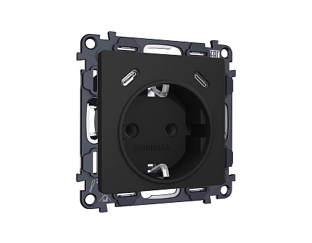 Комплект механизма электрической розетки 2USB С+C 20W (быстрая зарядка) с/з на винтовых зажимах 16A-250V Ambrella Volt Alfa MA810510