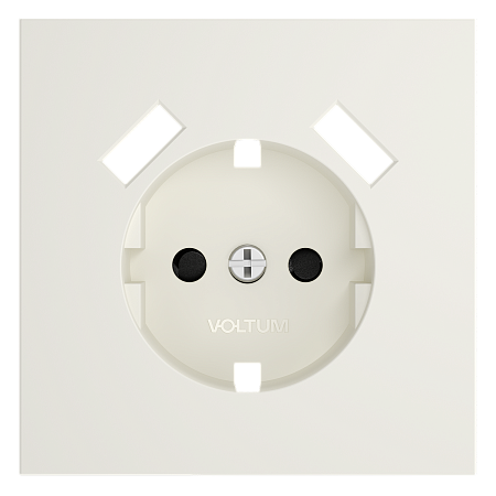 Накладка для розетки с заземлением и защитными шторками, с USB A+A Voltum S70 (хлопок) VLS000913