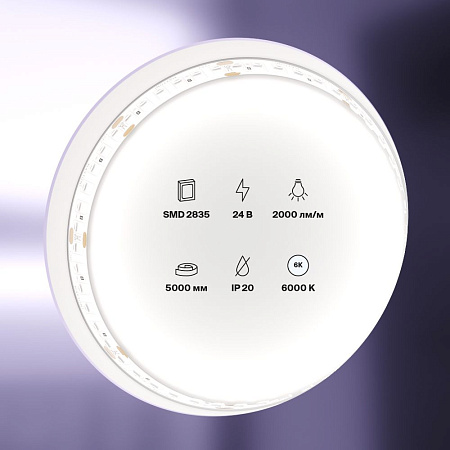 Светодиодная лента 20Вт/м 24V IP20 6000K Maytoni 10156