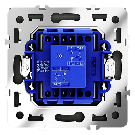 Перекрестный переключатель встраиваемый VOLTUM S70 одноклавишный (титан) VLS010506