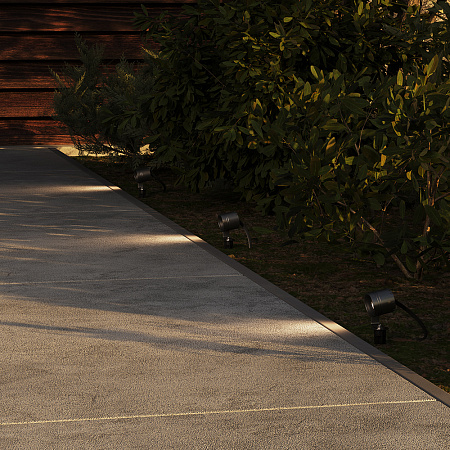 Уличный грунтовый светодиодный светильник Maytoni Clyde O493FL-L3GF3K