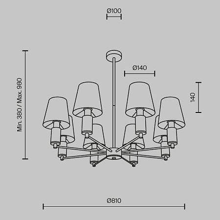 Люстра на штанге Maytoni Lira MOD483PL-08BS Люстра на штанге Maytoni Lira MOD483PL-08BS