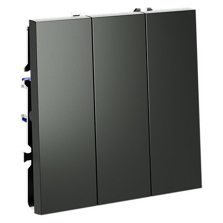 Выключатель встраиваемый VOLTUM S70 трехклавишный (титан) VLS030106