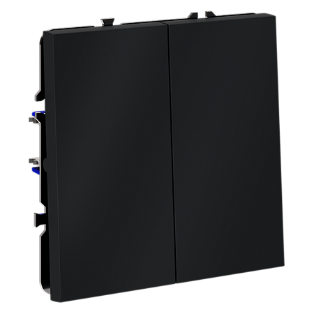 Проходной переключатель встраиваемый VOLTUM S70 двухклавишный (графит) VLS020307