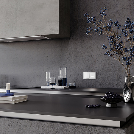 Выключатель встраиваемый VOLTUM S70 одноклавишный (белый глянцевый) VLS010101