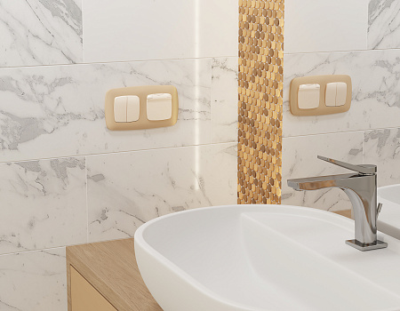 Комплект механизма 2-клавишного перекрестного выключателя 10A Omega MO303030