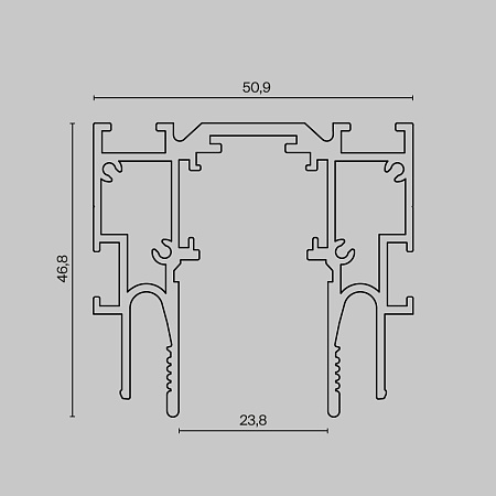 Шинопровод для монтажа в натяжной потолок ClipLine, 2м, черный Maytoni Exility TRX034-SCCL-422B