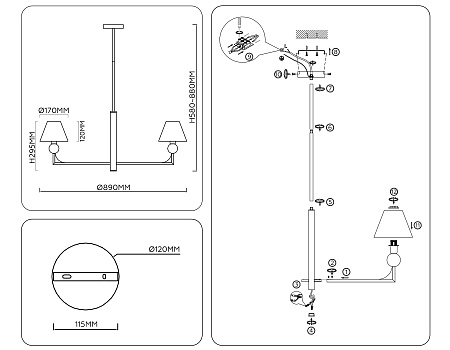Люстра на штанге High light LH75162 Люстра на штанге High light LH75162